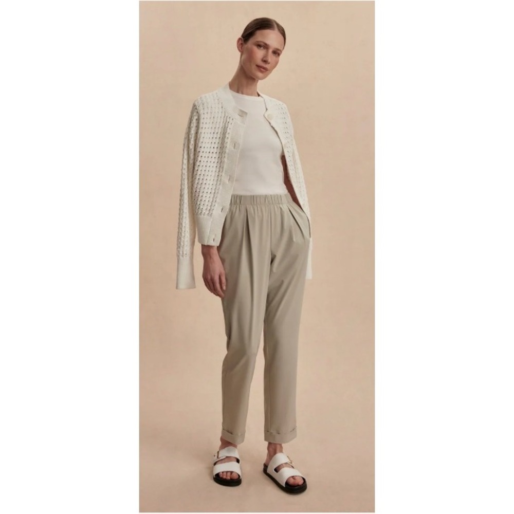 Varley Alana Slim Tapered Cuff Pant 27 Sage Grey Large NWT Travel Pull On